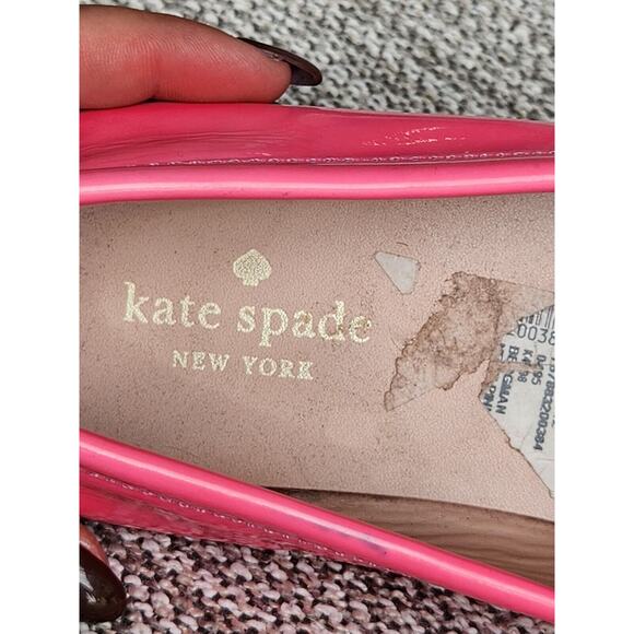 Kate Spade Bergman Neon Pink Patent Leather Loafer Moccasins Size 8.5 B - Picture 7 of 9